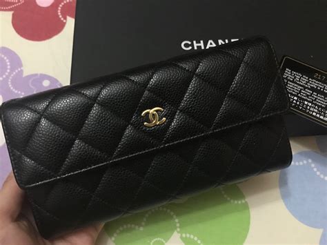 Chanel Black Quilted Caviar Leather CC Bifold Wallet